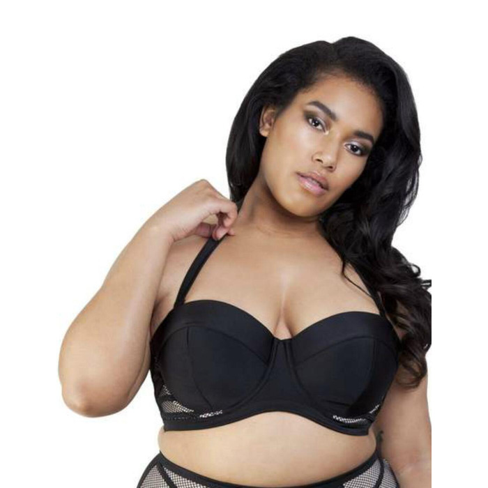 Playful Promises Hunter McGrady Black Mesh Insert Bikini Top
