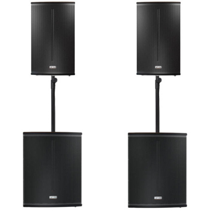 FBT X-Series Active System 5400W XLITE15A x2, X-SUB 118SA x2, Padded Bags and Poles