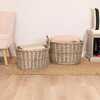 Set Of Two Oval Wicker Log Baskets