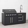 Draco Grills Fusion 6 Burner Black Outdoor Kitchen with Modular Sink, Mid February 2026