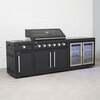 Draco Grills Fusion 6 Burner Black Outdoor Kitchen with Modular Side Burner and Double Fridge, Mid February 2026