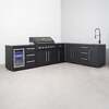Draco Grills Fusion 6 Burner Black Outdoor Kitchen with Modular Side Burner, 90 Degree Corner, Single Fridge, Sink, Double Cupboard, Mid March 2026