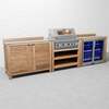 Draco Grills Teak 4 Burner Outdoor Kitchen with Modular Double Cupboard and Double Fridge, Mid February 2026