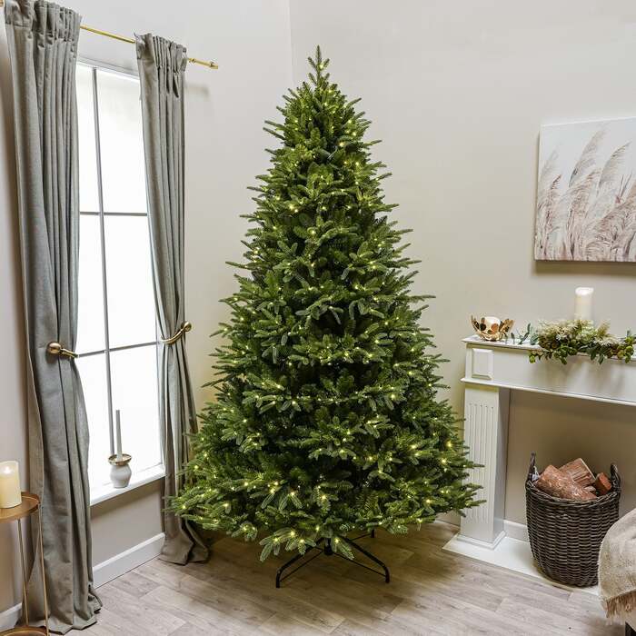 Winchester Fir Artificial Pre-Lit PE Christmas Tree 6. 5FT, 7. 5FT, 6. 5ft (2m)
