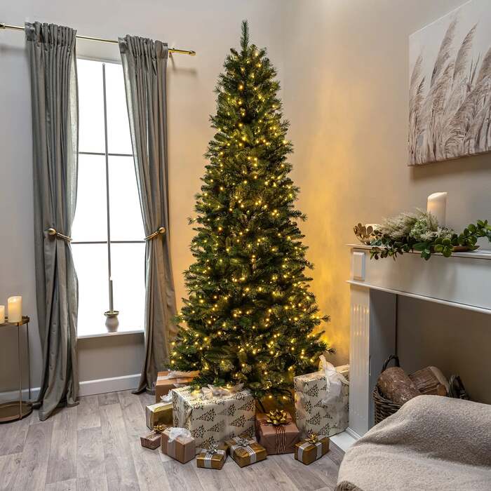 Arundel Pine Pre-Lit Artificial PE Christmas Tree 6. 5FT, 7. 5FT, 6. 5ft (2m)