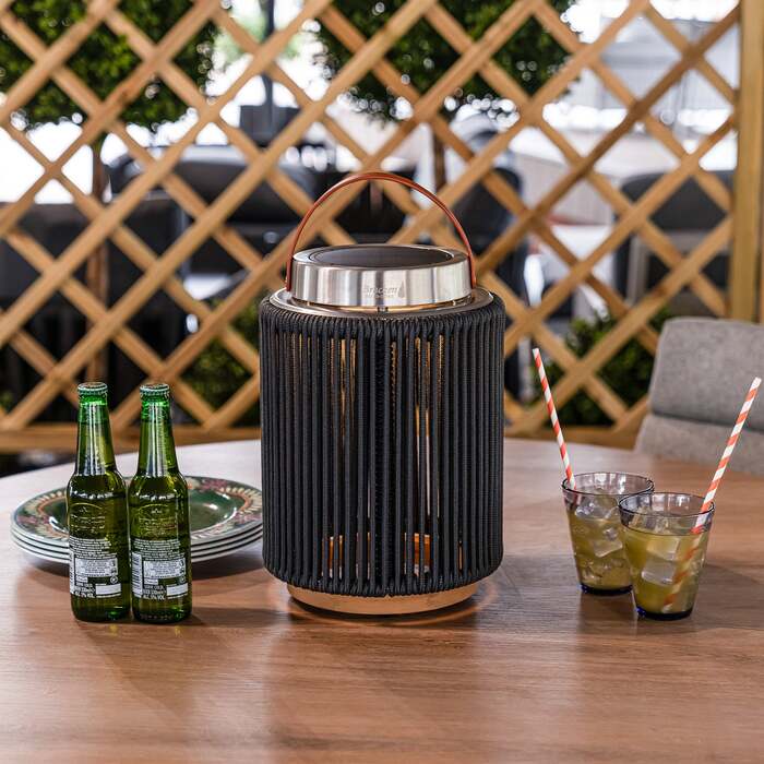 Bracken Outdoors Aurora Straight Charcoal Solar Lantern - Small