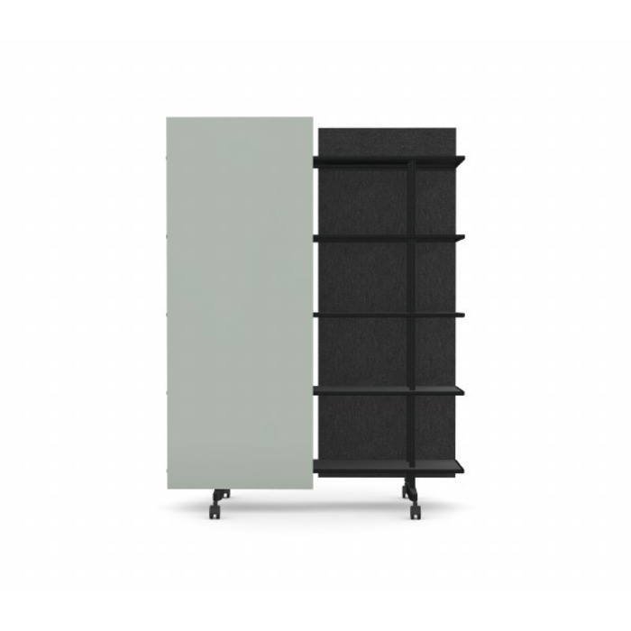 A08 Mobile Shelving Unit with Glass Writing Board