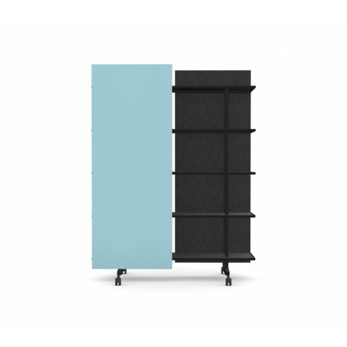 A08 Mobile Shelving Unit with Glass Writing Board