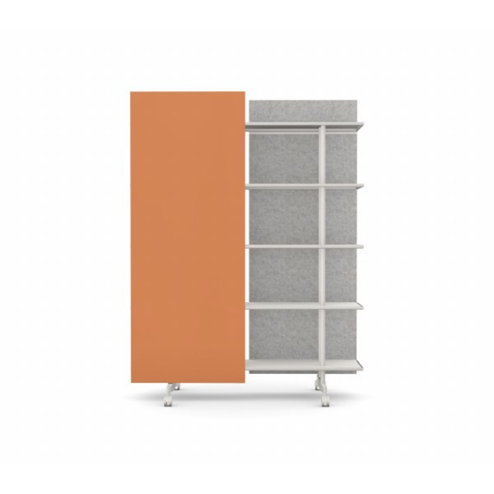 A08 Mobile Shelving Unit with Glass Writing Board