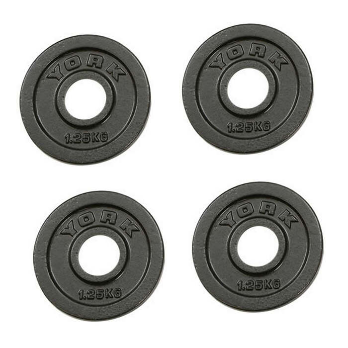 York 4x 1. 25kg Hammertone Cast Iron Olympic Plates