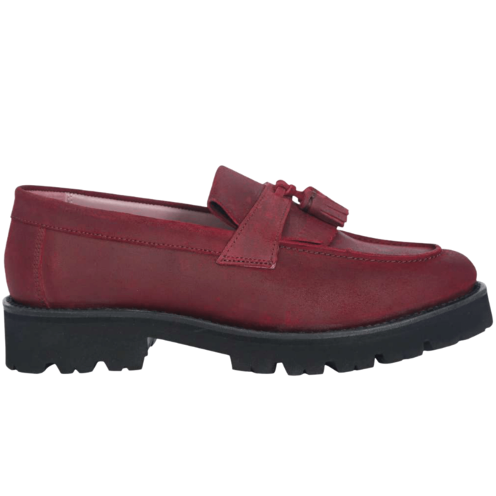 Tia - Burgundy Waxy Suede, 9 / D