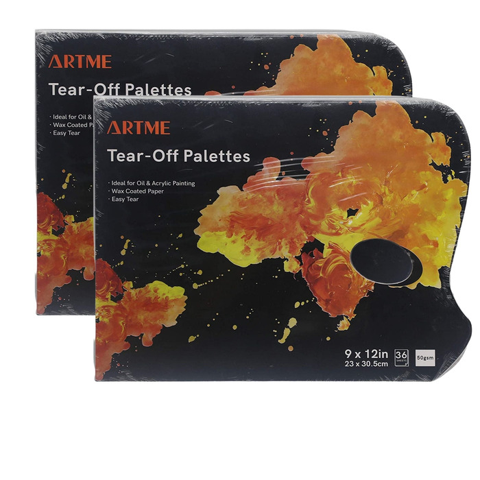 Artme Tear-off Paper Palettes 22. 9x30. 5cm, 50g, 36 sheets - Disposable Palettes - 2pk