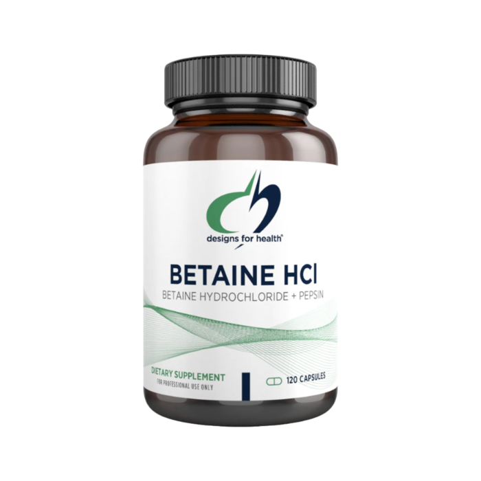 Betaine HCl with Pepsin | 120 Capsule | Designs For Health