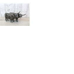 Highland Cow Couple Silver Ornament