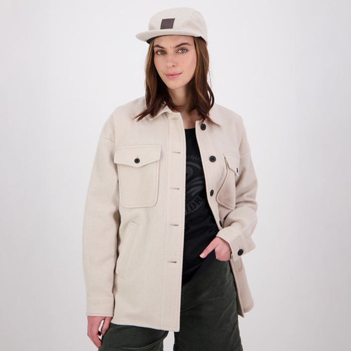 Swanndri Women's Harbourage Lite Wool Shacket Taupe 16