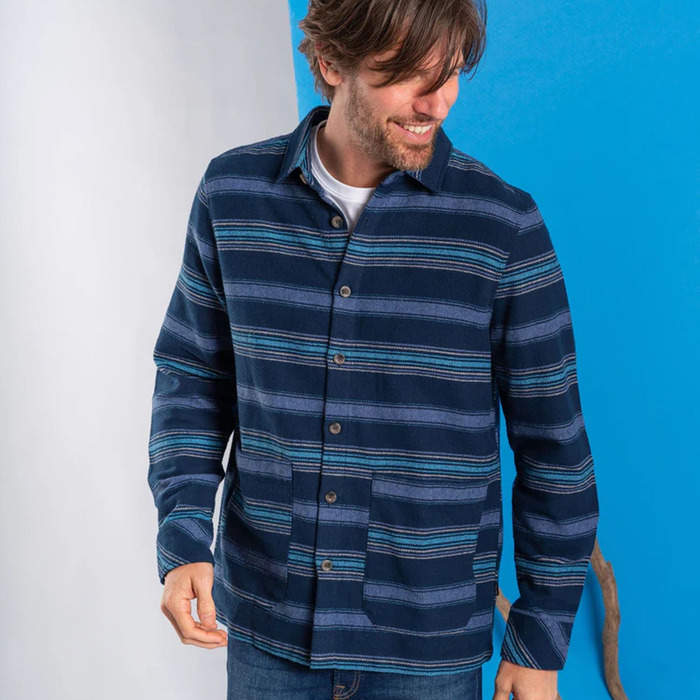 Saltrock Men's Woodford Stripe Shacket Blue S