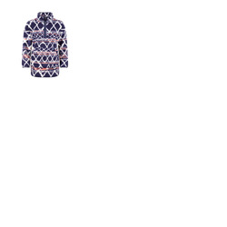 Weird Fish Pikard Printed Plush Qtr Zip Fleece Navy 18