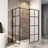 ELEGANT 1400x800mm Matt Black Walk-In Shower Enclosure 8mm Easy Clean (Inc. Shower Panels, Shower Tray+Waste)