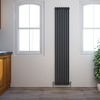 ELEGANT Traditional 1800x380mm Anthracite 2 Column Victorian Grey Vertical Radiator