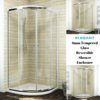 ELEGANT 900X800mm Reversible Offset Shower Enclosure 6mm Tempered Glass Cubicle