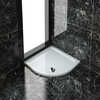 ELEGANT 800x800mm Ultra - Slim Stone Resin Quadrant Shower Tray + 90mm Waste