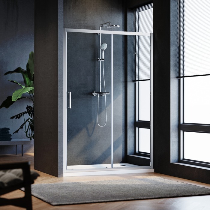 ELEGANT 1500mm Sliding Shower Door 8mm Easy Clean Nano Glass Shower Screen