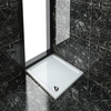ELEGANT 900x800mm Ultra-Slim Stone Resin Rectangle Shower Tray + 90mm Waste