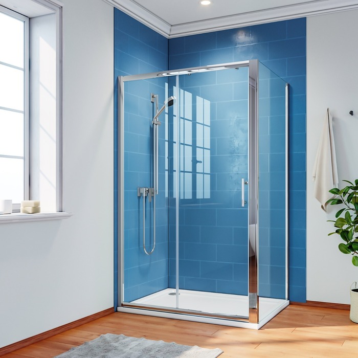 ELEGANT 1400X760 Rectangular Shower Enclosure 6mm Tempered Glass Shower Cubicle