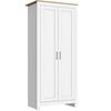 ELEGANT 2 Door Bedroom Wardrobe with Clothes Rail and Large Hanging White