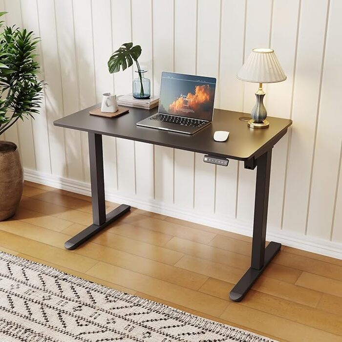 ELEGANT Black Electric Height Adjustable Standing Desk 120x60cm