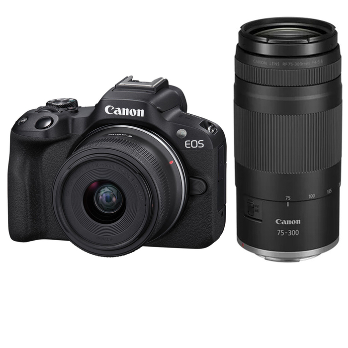 Canon EOS R50 Mirrorless Camera with RF-S 18-45mm and RF 75-300mm Lenses