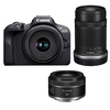 Canon EOS R100 Mirrorless Camera with RF-S 18-45mm, RF-S 55-210mm and RF 50mm f1. 8 STM Lenses
