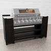 Draco Grills Teak Carbon Line 6 Burner Stainless Steel BBQ Cabinet with Ceramic Top