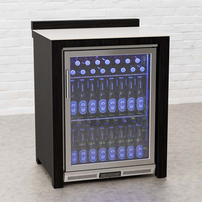 Draco Grills Teak Carbon Line Stainless Single Fridge Cabinet with Ceramic Top, Early March 2026