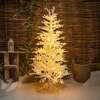 Pre-Lit Christmas Light-Up Snow Effect Tree 150cm with 200 Warm White LEDs