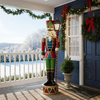 6ft Traditional Christmas Holly Giant Nutcracker Soldier with LED Light Up Lantern