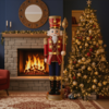 6ft Traditional Christmas Giant Nutcracker Matt Red with Warm White LED Lights