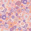 Retro Daisy Cluster Motif Wallpaper Purple / Pink / Mustard AS Creation 39535-1