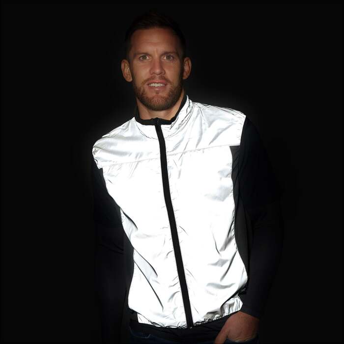 BTR Reflective Running & Cycling Gilet & Vest | Silver Hi Vis | 360° Visibility