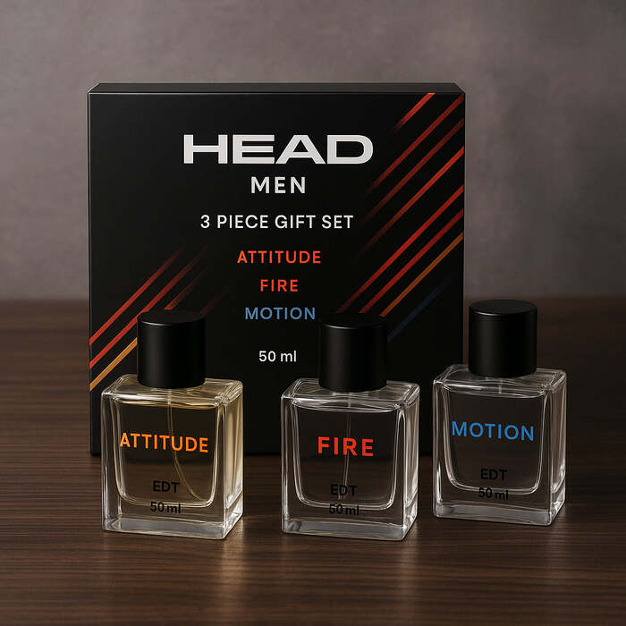 Head Men 3 Piece Gift Set: Attitude EDT 50ml - Fire EDT 50ml - Motion EDT 50ml