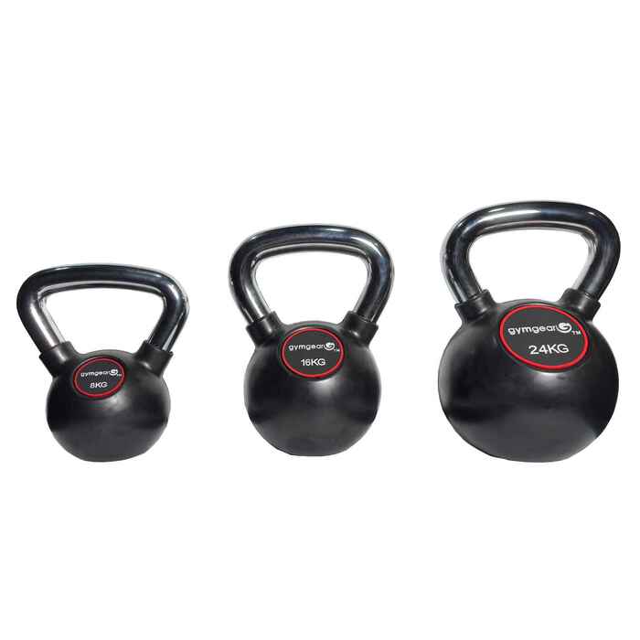 Gym Gear Rubber Coated Kettlebells 4kg - 32kg