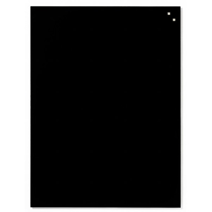 NAGA Magnetic Glass Noticeboard BLACK 60 x 80cm