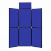 6 Panel Folding Display Stand Black Frame/Royal Fabric