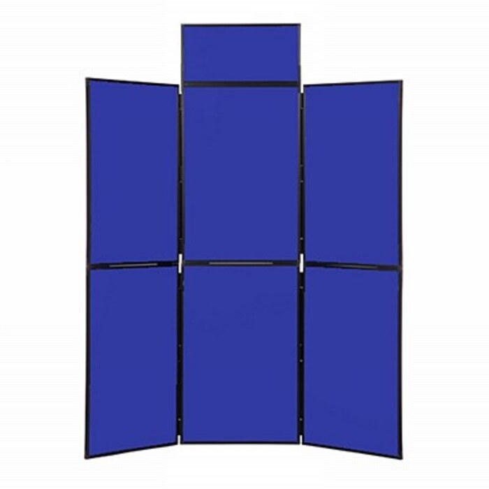 6 Panel Folding Display Stand Black Frame/Royal Fabric