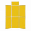 6 Panel Folding Display Stand Grey Frame/Yellow Fabric