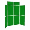 8 Panel Folding Display Stand Grey Frame/Green Fabric