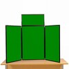 3 Panel Maxi Desk Top Display Stand Black Frame/Green Fabric