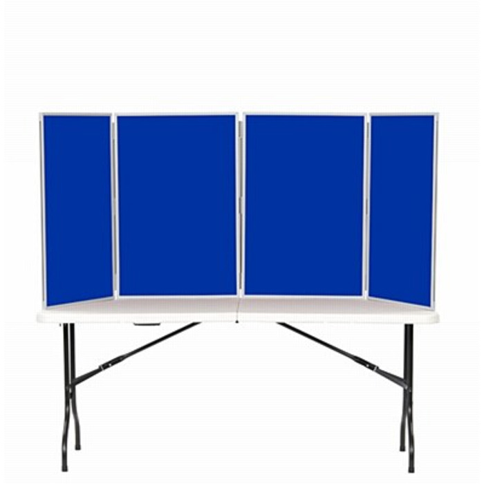 4 Panel Maxi Desk Top Display Stand Grey Frame/Royal Fabric