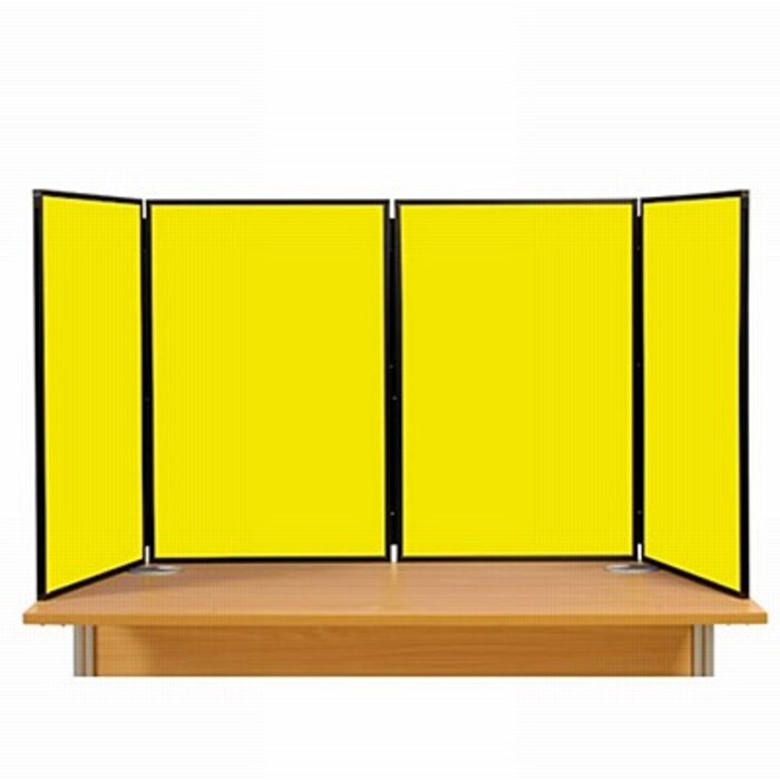 4 Panel Maxi Desk Top Display Stand Black Frame/Yellow Fabric
