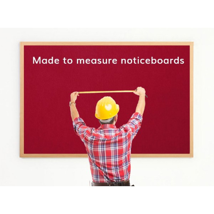 Made to Measure Felt Noticeboard Up to 1200x900mm Burgundy Fabric Oak Frame